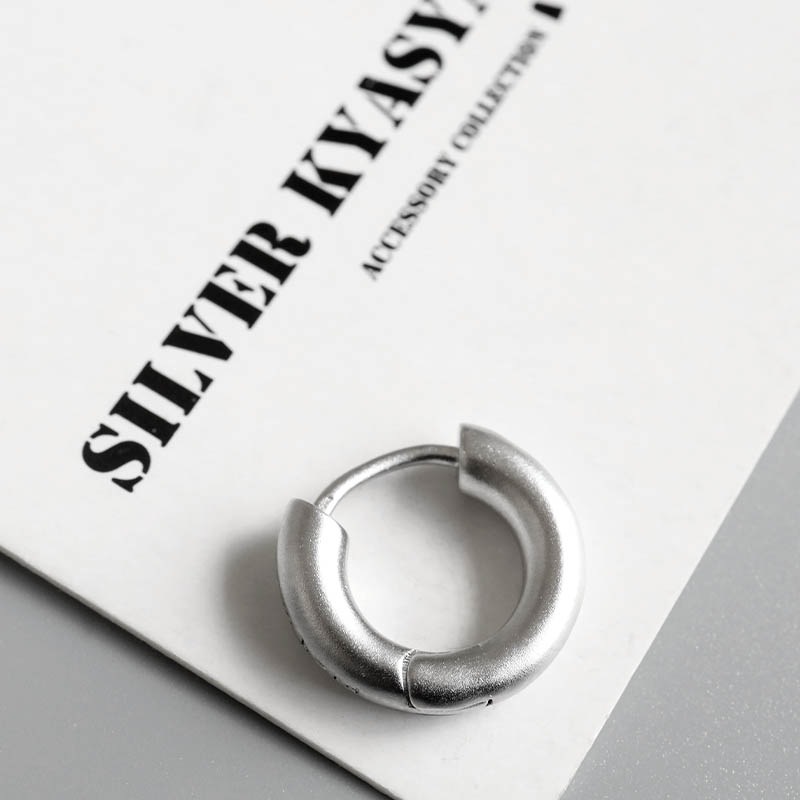 シルバー925 つや消し加工のフープピアス [es468] | ピアス,シルバー