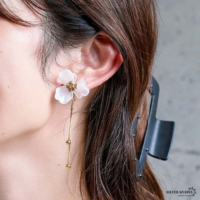 ステンレス お花のピアス 18KGP 両耳用 2点セット [e537] | ピアス