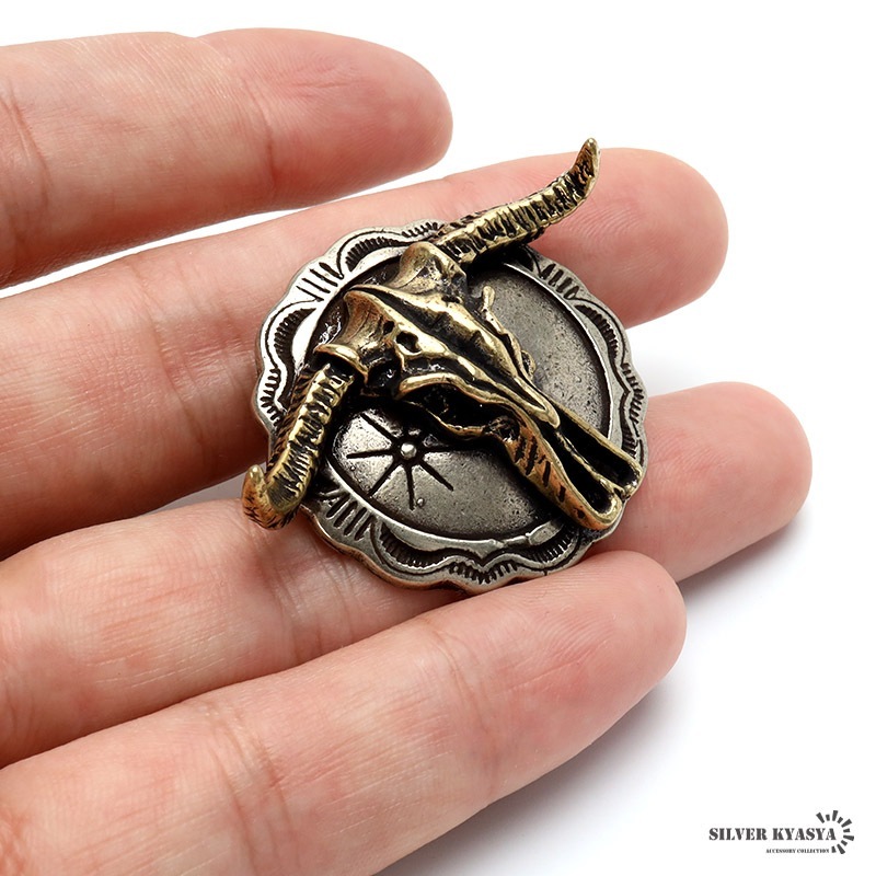 アンティークなバッファロースカルコンチョ [cp115] | カスタムパーツ