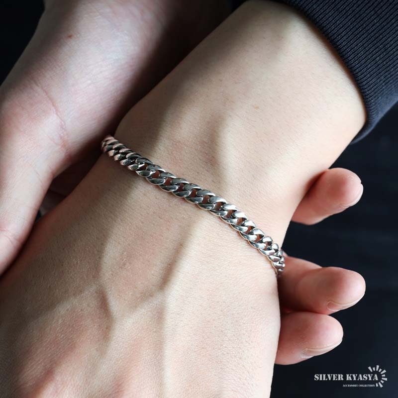 シルバー925 なめらかな質感の喜平ブレスレット 6mm [bs291