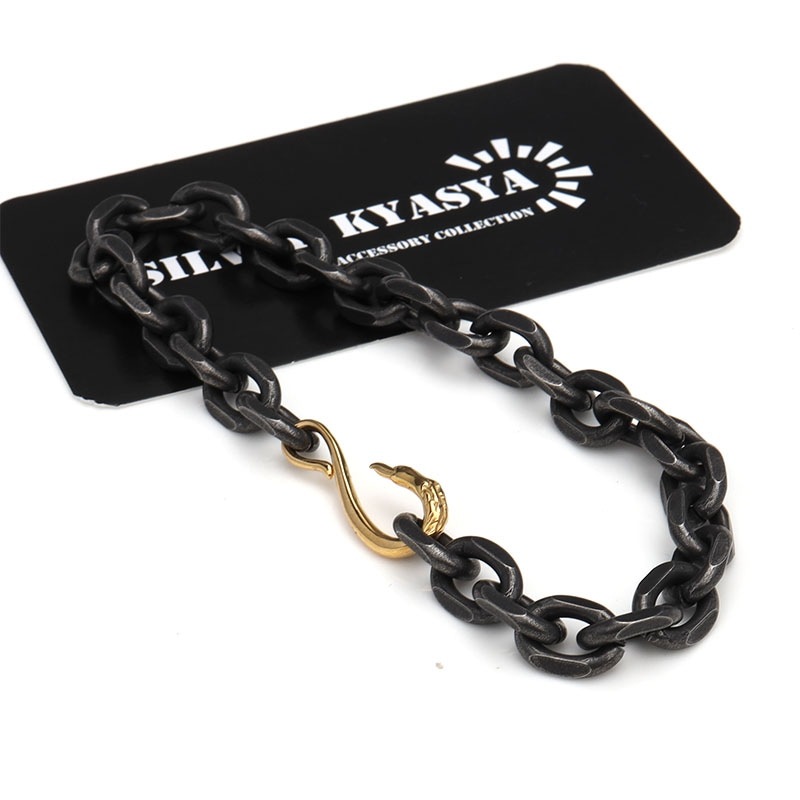 太角チェーンブレスレット いぶし [b641-9mm] | スタイルで探す