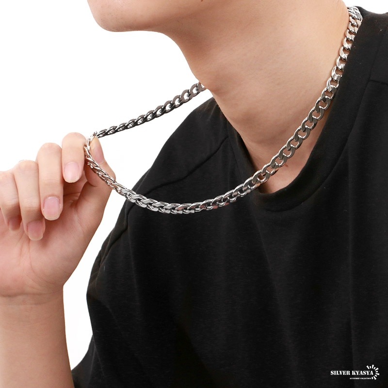 ステンレス ロープチェーンネックレス [c034-10mm-silver