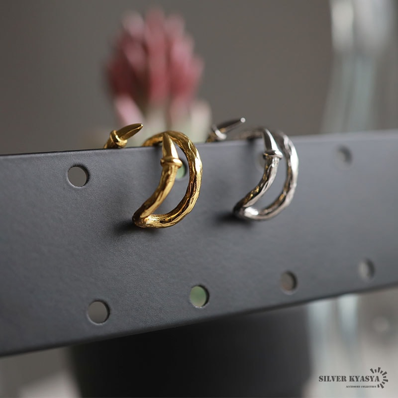 シルバー925 イヤーカフ 2本の牙 [cec179] | イヤーカフ、フェイク