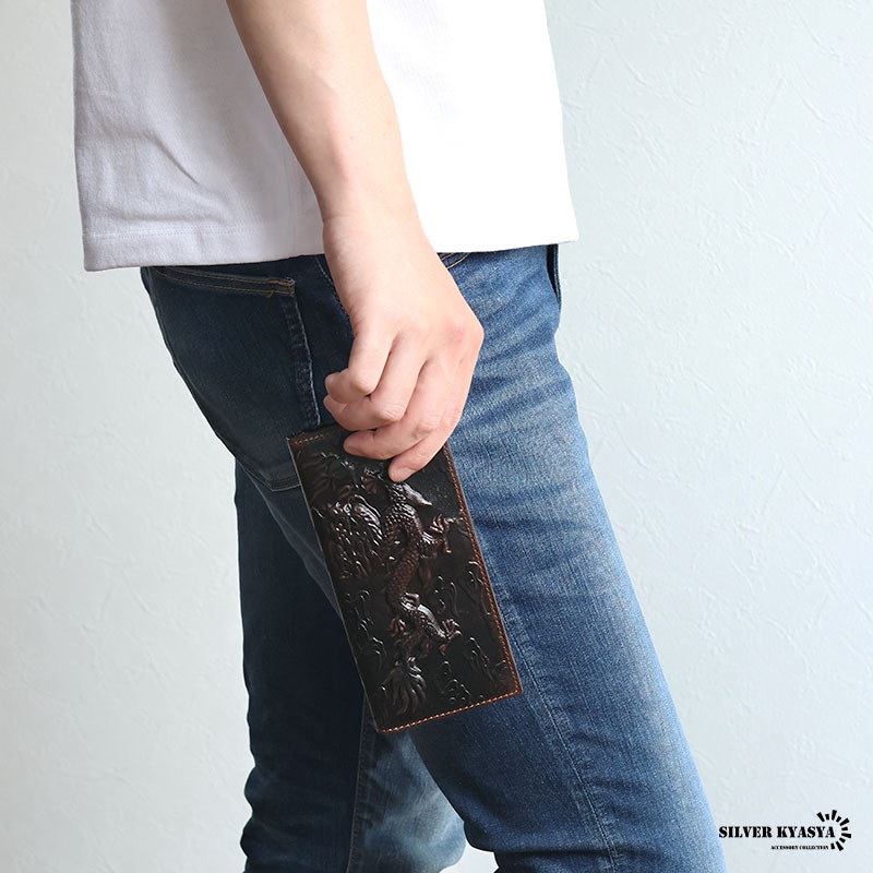 本革 龍の浮彫り長財布 コードバン [l029] | 財布・ウォレット,長財布