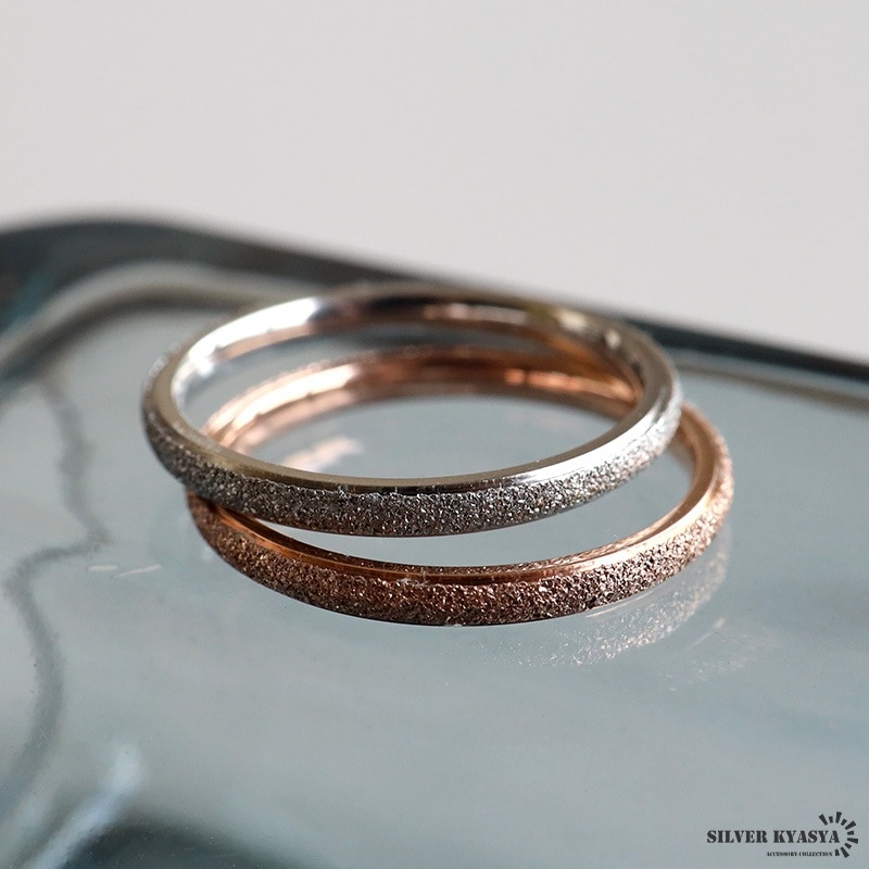 ステンレス 砂目リング 幅2mm [r788-r632] | リング,ステンレス