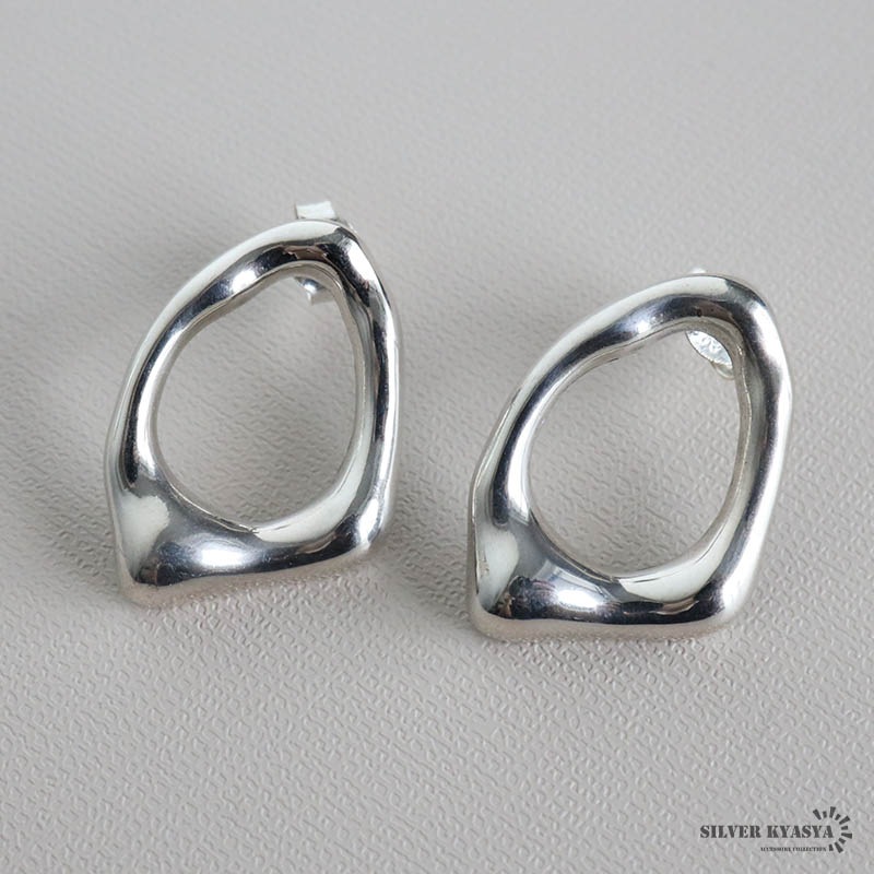 Kaya◆silver925✧着せ替えピアス✧3ペア シルバー925 フープピアス スクエア フープ ピアス 四角 長方形
