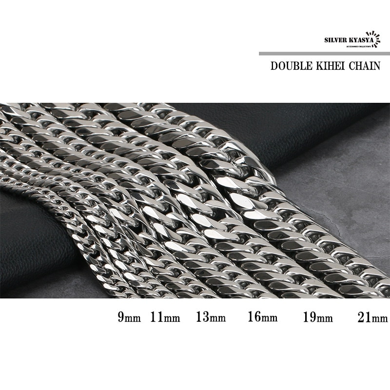 ステンレス ダブル喜平ネックレス [n310-silver-21mm] | ステンレス