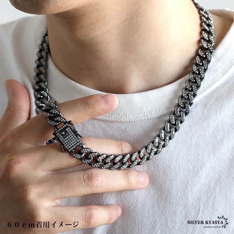 豪華な輝き！ブリンブリンネックレス [n1082-black