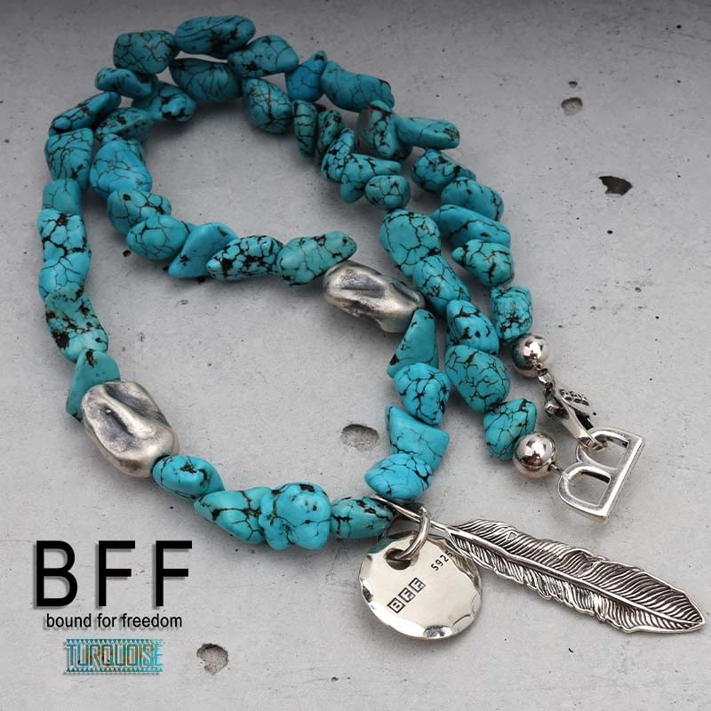 BFF 925 フェザーネックレス ターコイズ [bffns047] | イーグル