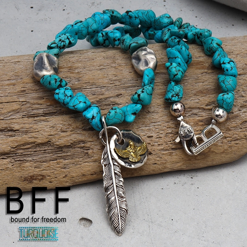BFF 925 フェザーネックレス ターコイズ [bffns047] | イーグル