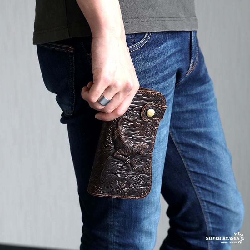 本革 虎の浮彫り長財布 コードバン 2色 [l033] | 財布