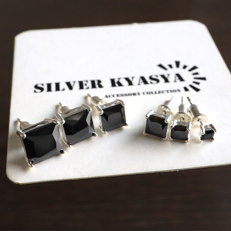 シルバー925 ブラックストーンピアス [ce451] | ピアス,シルバー925
