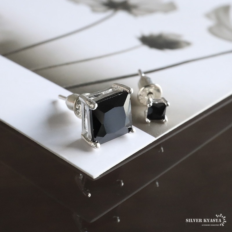 シルバー925 ブラックストーンピアス [ce451] | ピアス,シルバー925