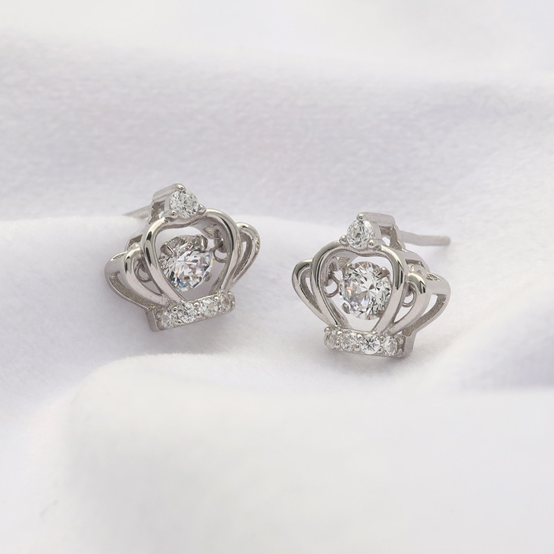 S925 CZ 揺れる 王冠 ピアス [fhes008-silver] | ブランドから