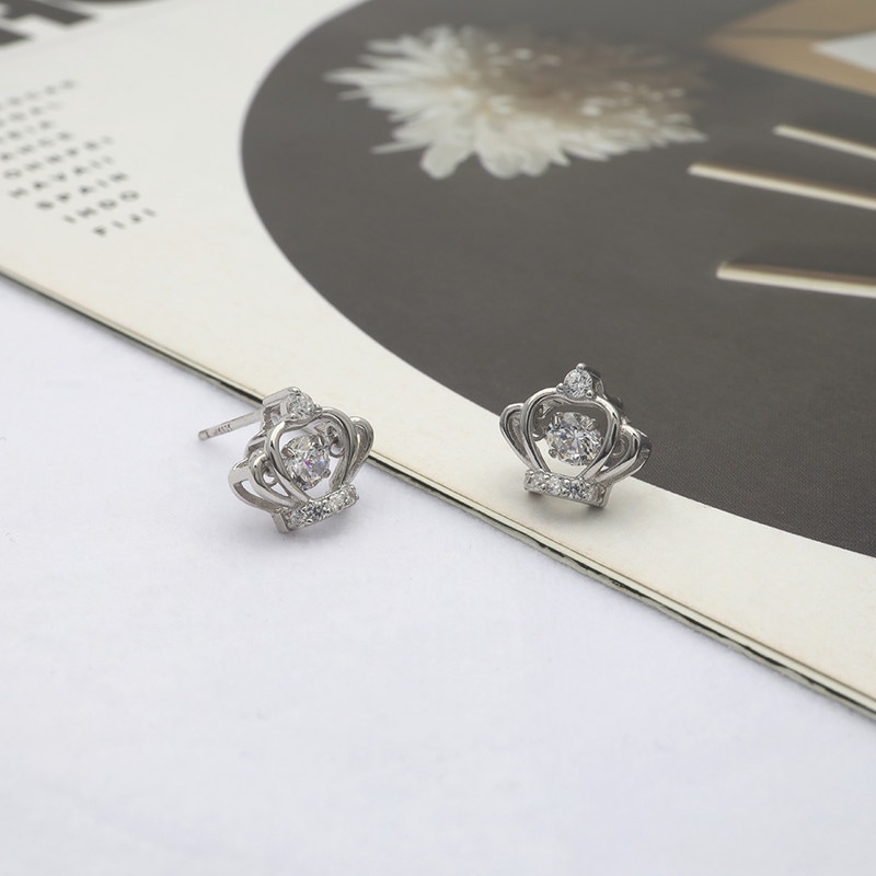 S925 CZ 揺れる 王冠 ピアス [fhes008-silver] | ブランドから