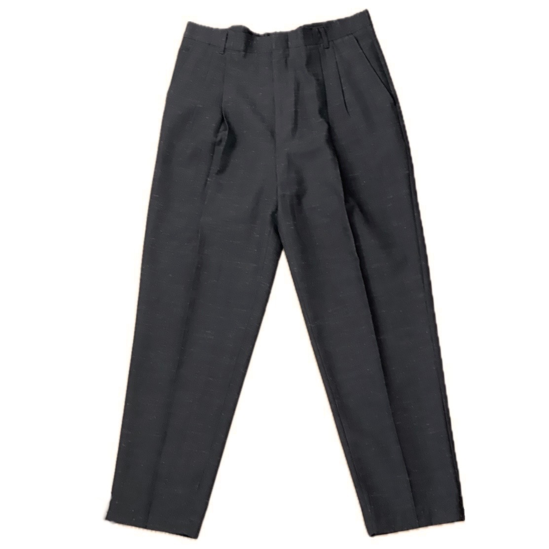 “DARK CHECK GRAY SLACKS“