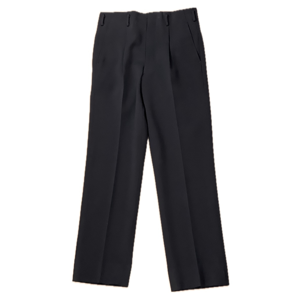 “BLACK STRAIGHT SLACKS“