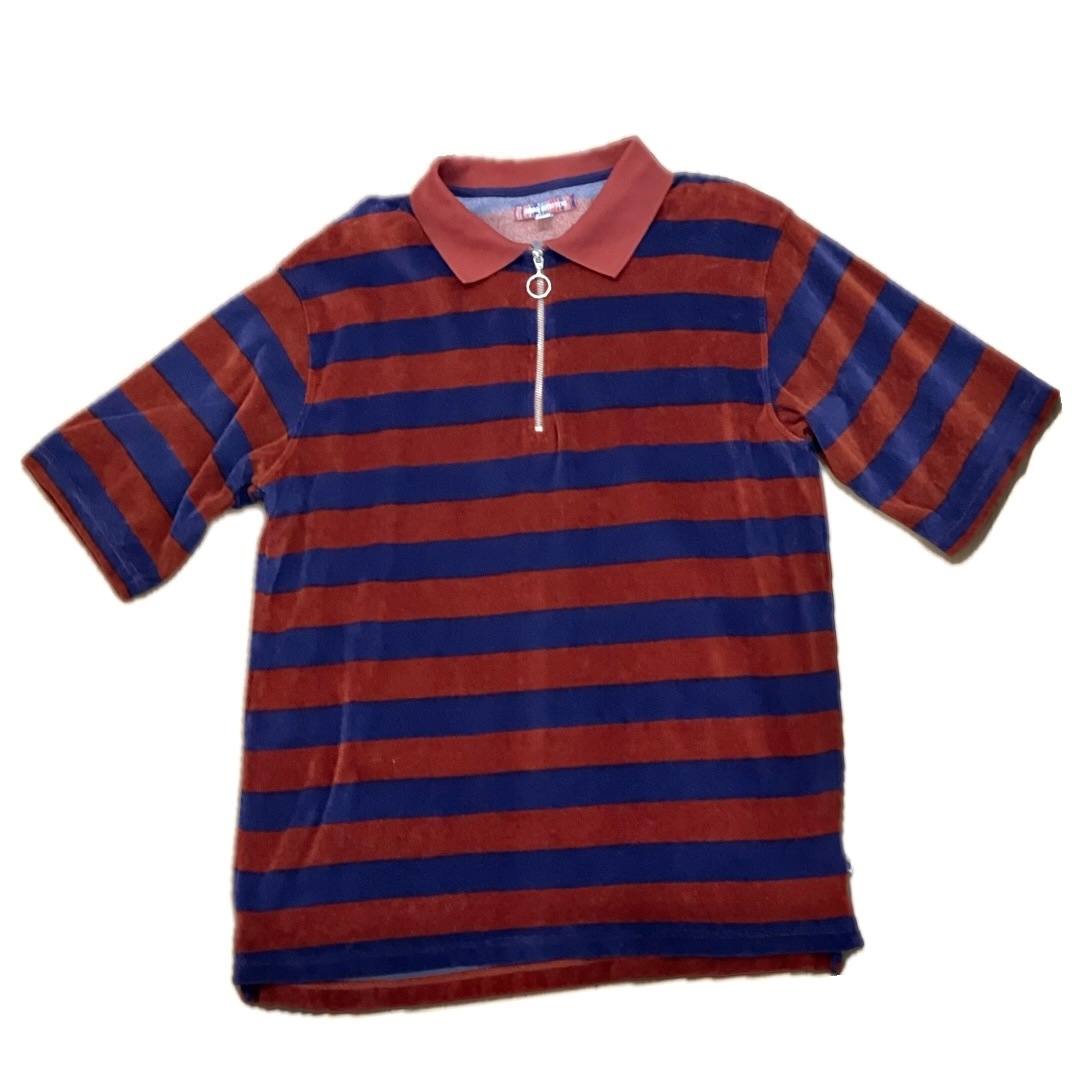 “VELOUR ZIP UP POLO“