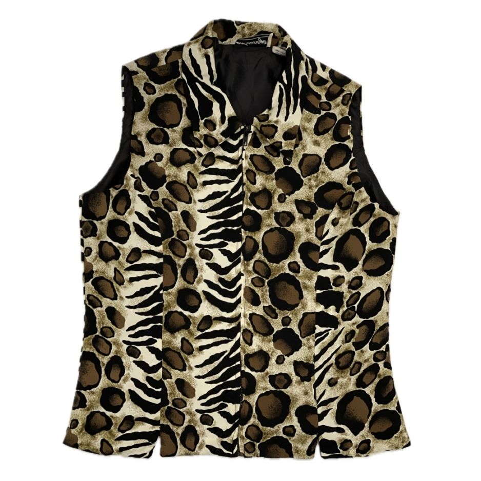 “ZIP LEOPARD ZEBRA  VEST“