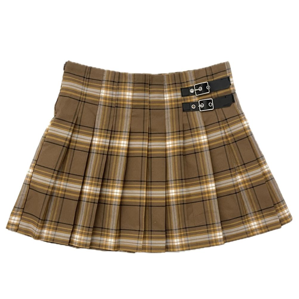 “CHECK ADJUSTER PLEATS SKIRT“