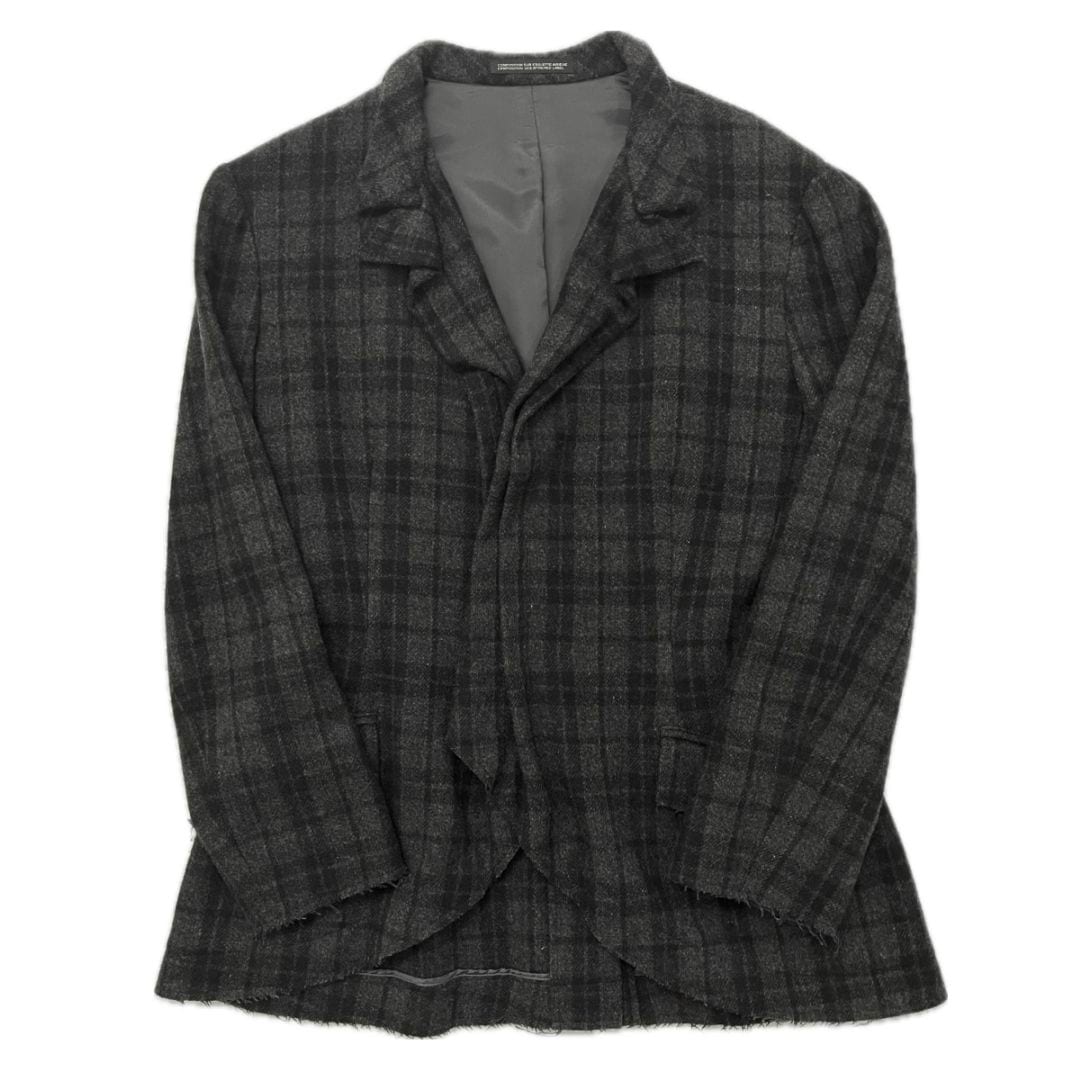 “Yohji Yamamoto” PLAID PATTERN TAILORED JACKET