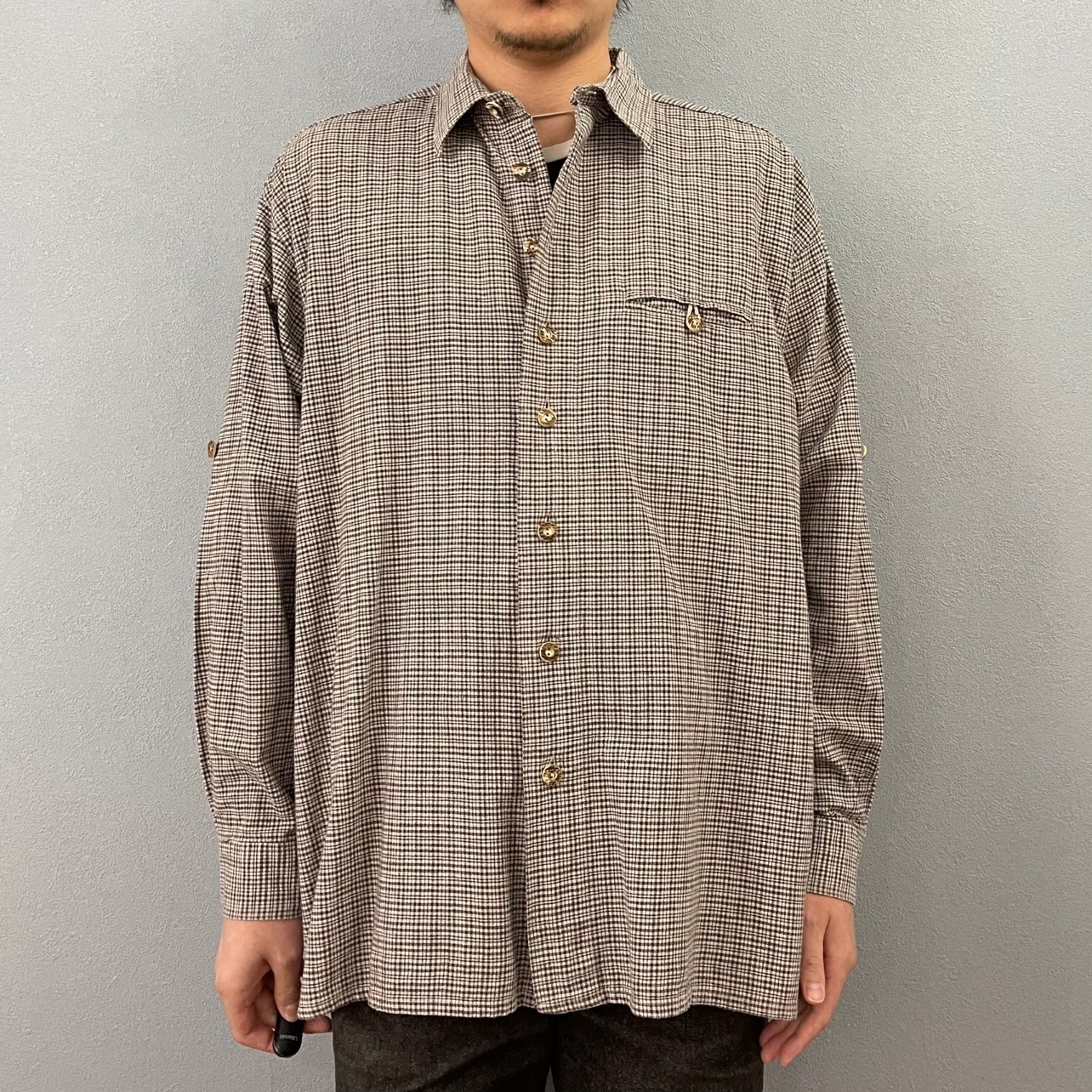 “DESIGN BUTTON CHECK SHIRT“ 