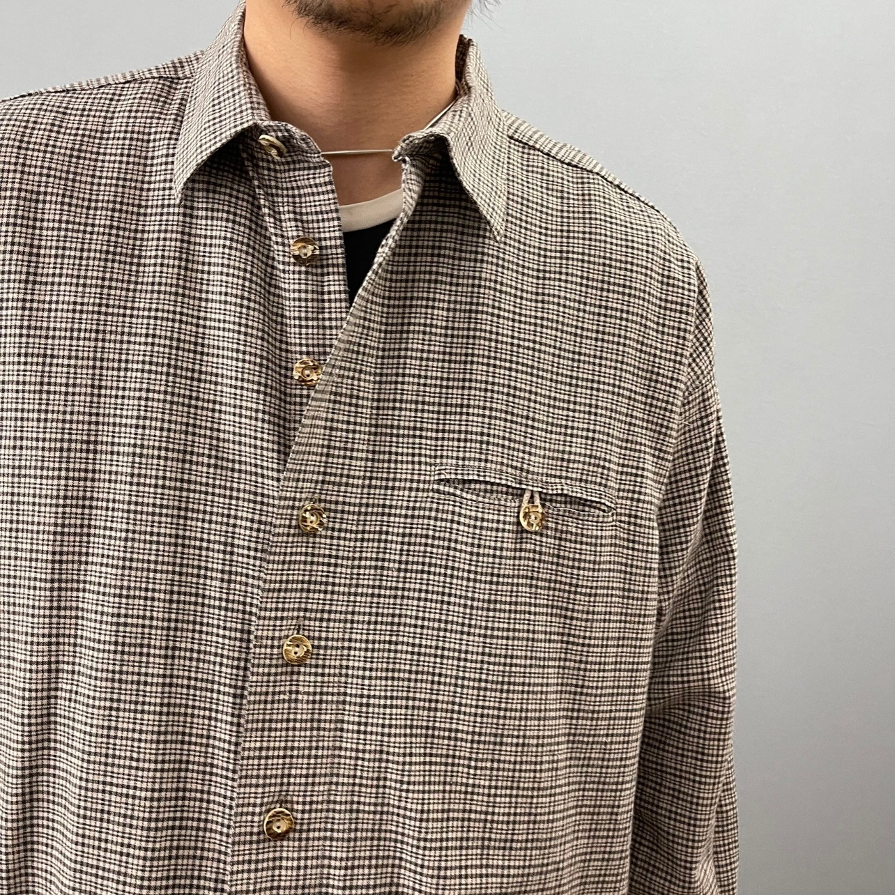 “DESIGN BUTTON CHECK SHIRT“ 