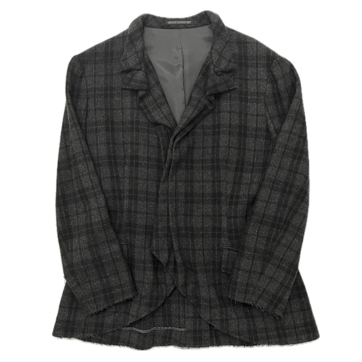 “Yohji Yamamoto” PLAID PATTERN TAILORED JACKET
