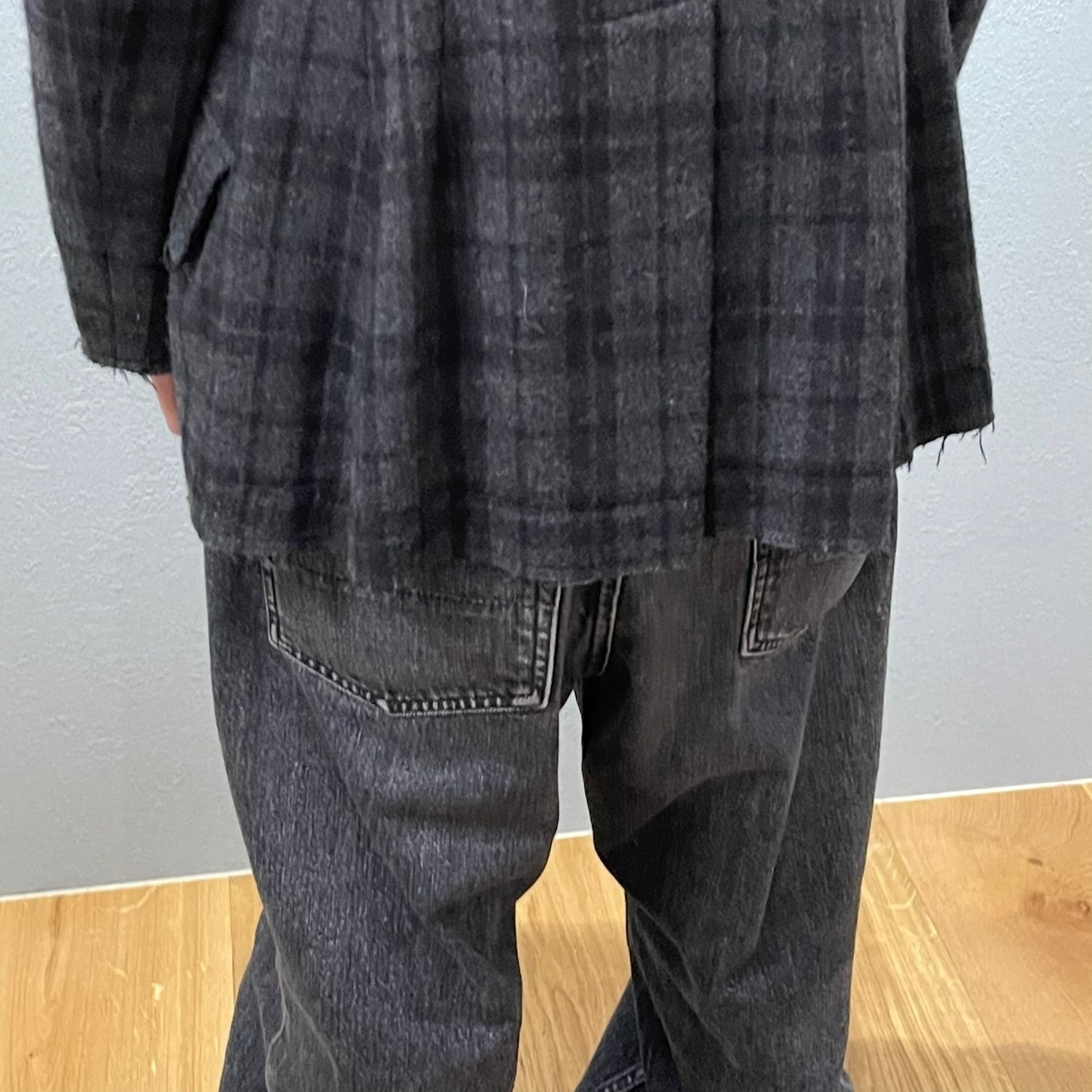 “Yohji Yamamoto” PLAID PATTERN TAILORED JACKET