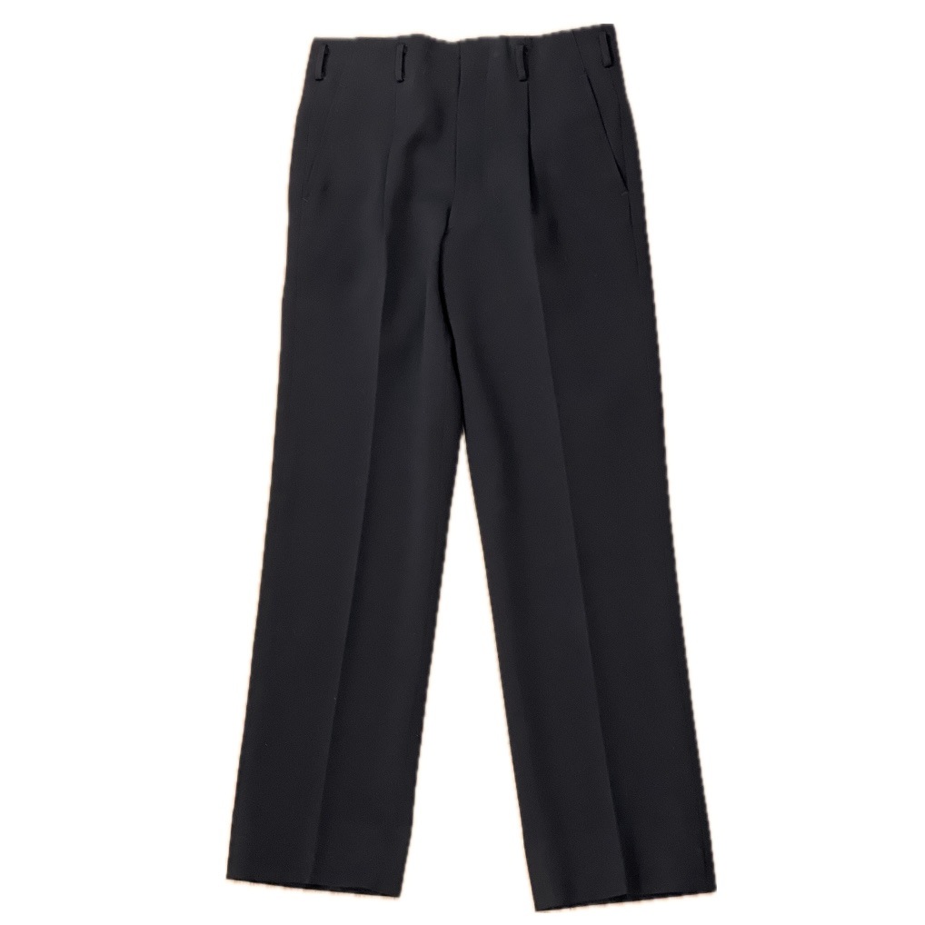 “BLACK STRAIGHT SLACKS“