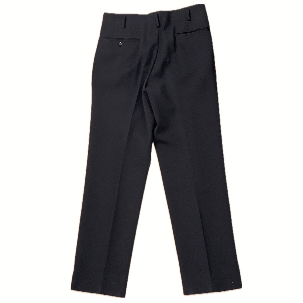 “BLACK STRAIGHT SLACKS“
