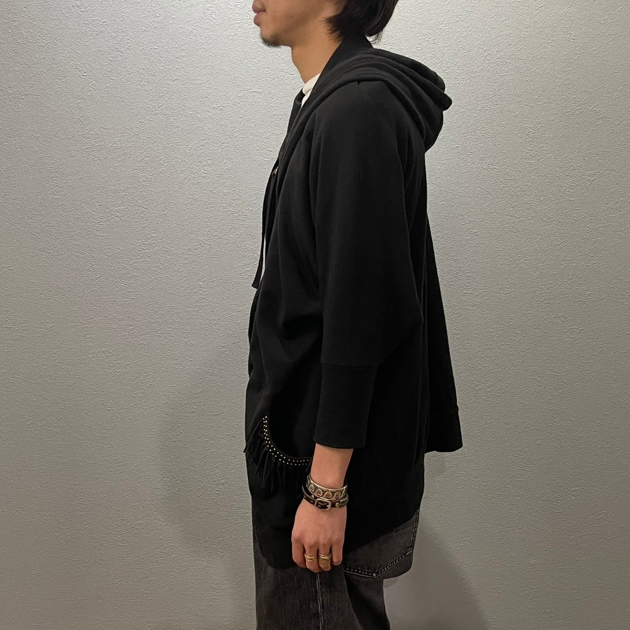 “FRINGE ZIP UP PARKER”