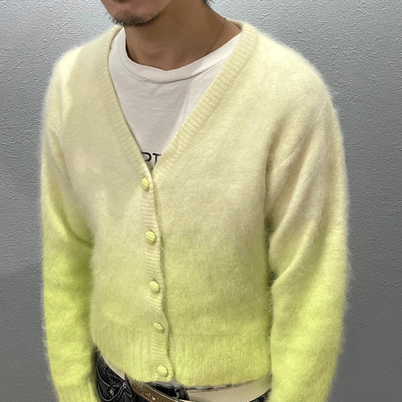 “GRADIENT MOHAIR CARDIGAN”