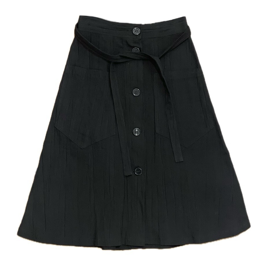 “FRONT BUTTON FLARED SKIRT“