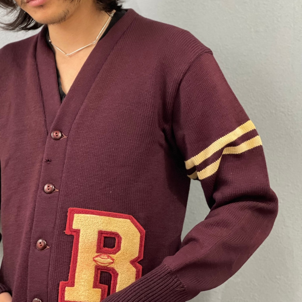 GRUNGE LETTERED CARDIGAN“ | VINTAGE USED SPACE | SIP THE GOSSIP