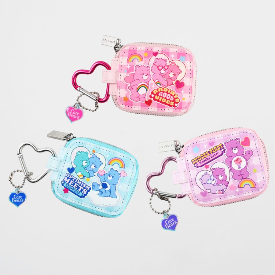 ワイヤレスイヤホンケース ケアベア ピンクステッカー パープルステッカー ブルーステッカー