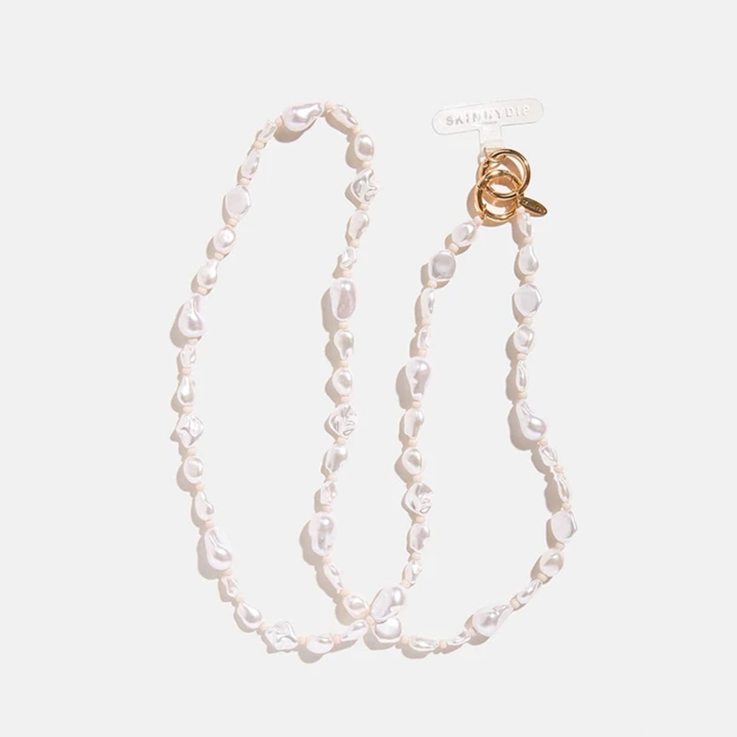 ショルダービーズストラップ  ホワイトチャンキーパール