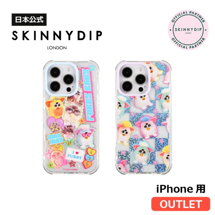 【アウトレット】 iPhone16Pro用 ケース ファービー Y2Kステッカー グリッターチェック 《アウトレット 傷・汚れ有り》