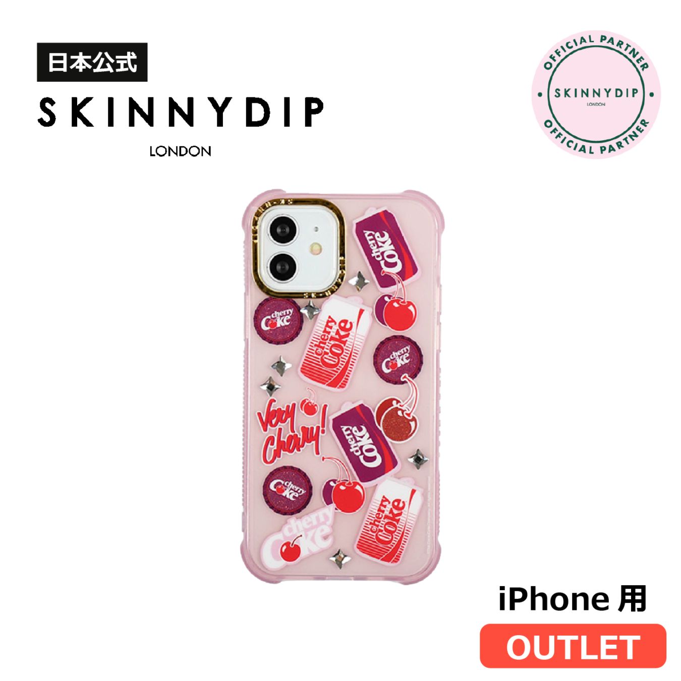 【アウトレット】 iPhone13用 ケース チェリーコークステッカー《アウトレット 傷・汚れ有り》
