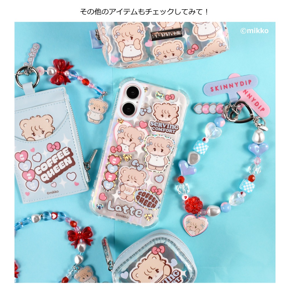 mikko ラテ ぬいぐるみうちわケース カードケースLil ala mode IDカードケース ラテ Lil ala mode（リルアラモード） mikko | ID