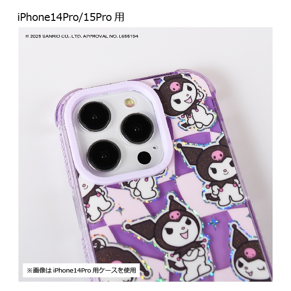 iPhoneSE/13/14/15/16シリーズ用 ケース クロミ チェックグリッター