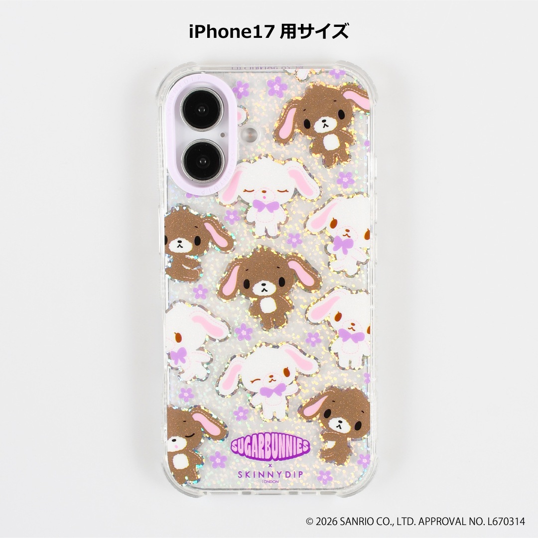 新品★シュガーバニーズ★スキニーディップ★iPhone17proケースストラップ 受注予約販売・8月下旬お届け】iPhone 17/17Pro 用サイズ SR シュガー