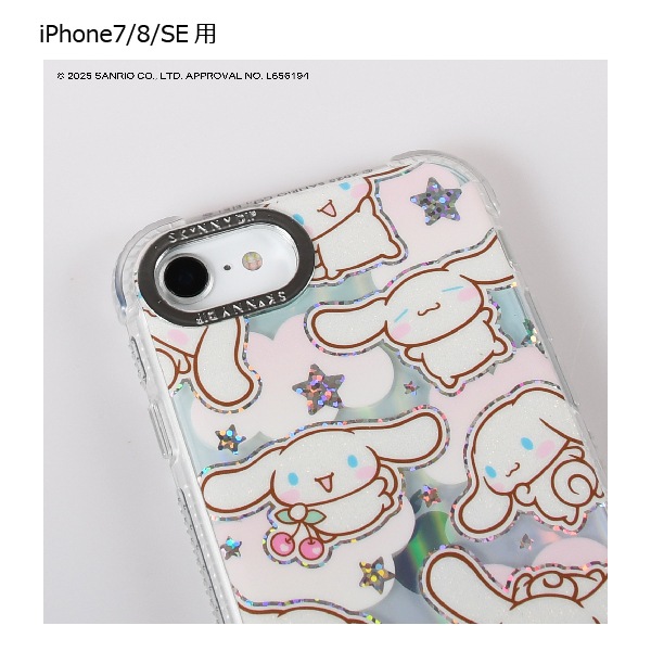 iPhoneSE/13/14/15/16シリーズ用 ケース シナモロール グリッター