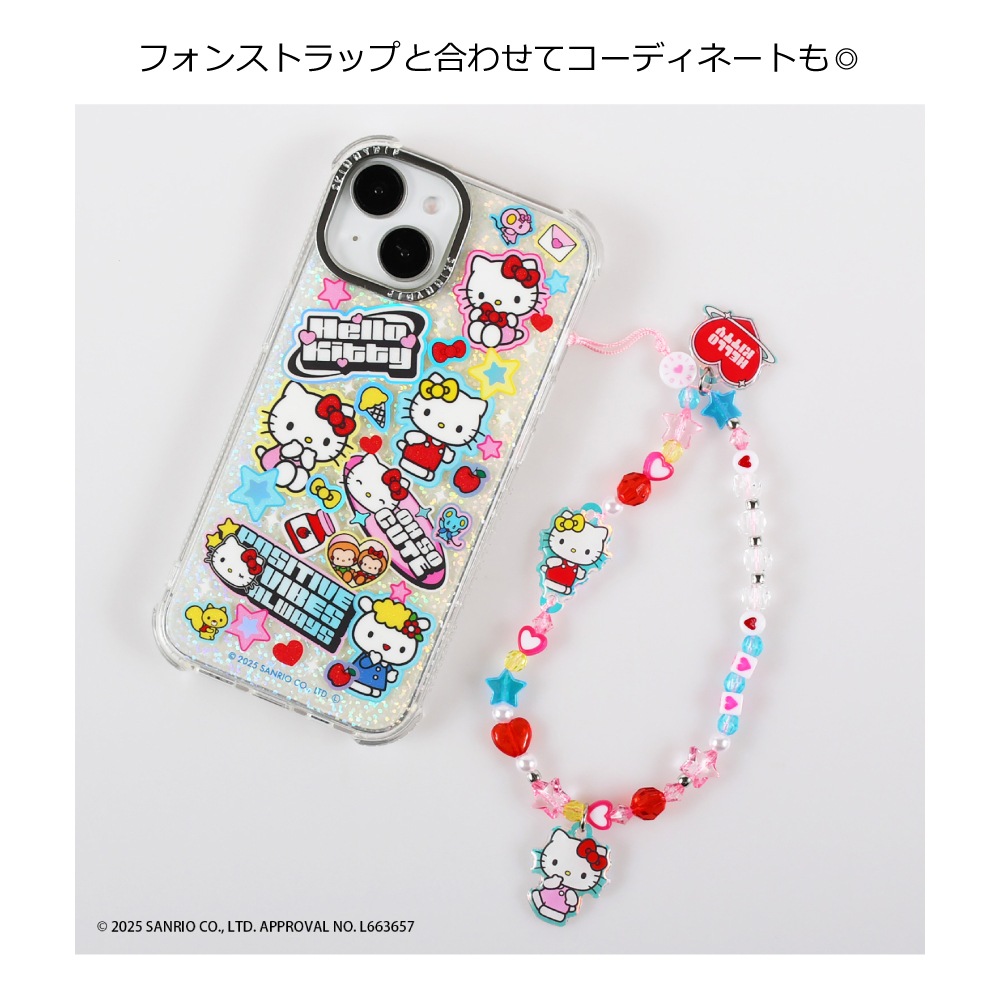 スキニーディップ ハローキティ iPhone15用 ケース ストラップ リング iPhone14/15/16/17シリーズ用 ケース ハローキティ Y2K サンリオ