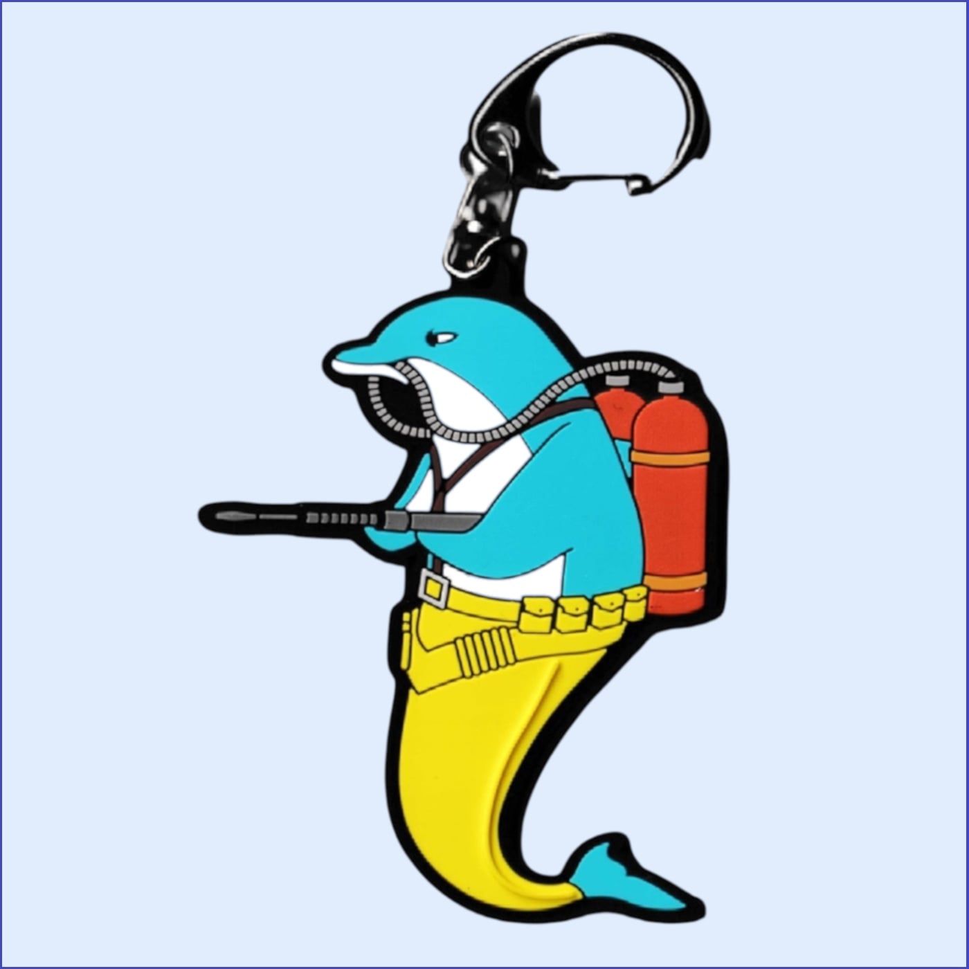 ラバーキーホルダー-イルカがせめてきたぞっ-