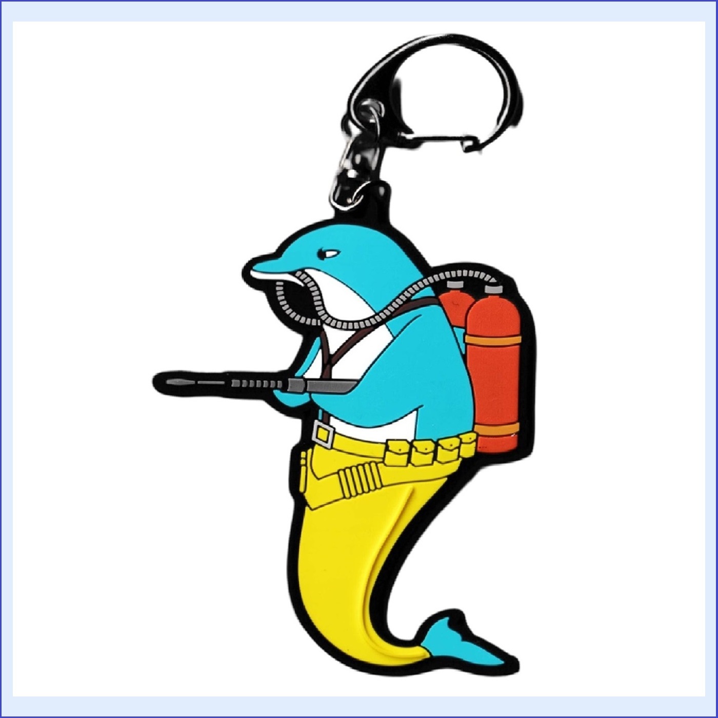 イルカがせめてきたぞっ ラバーキーホルダー