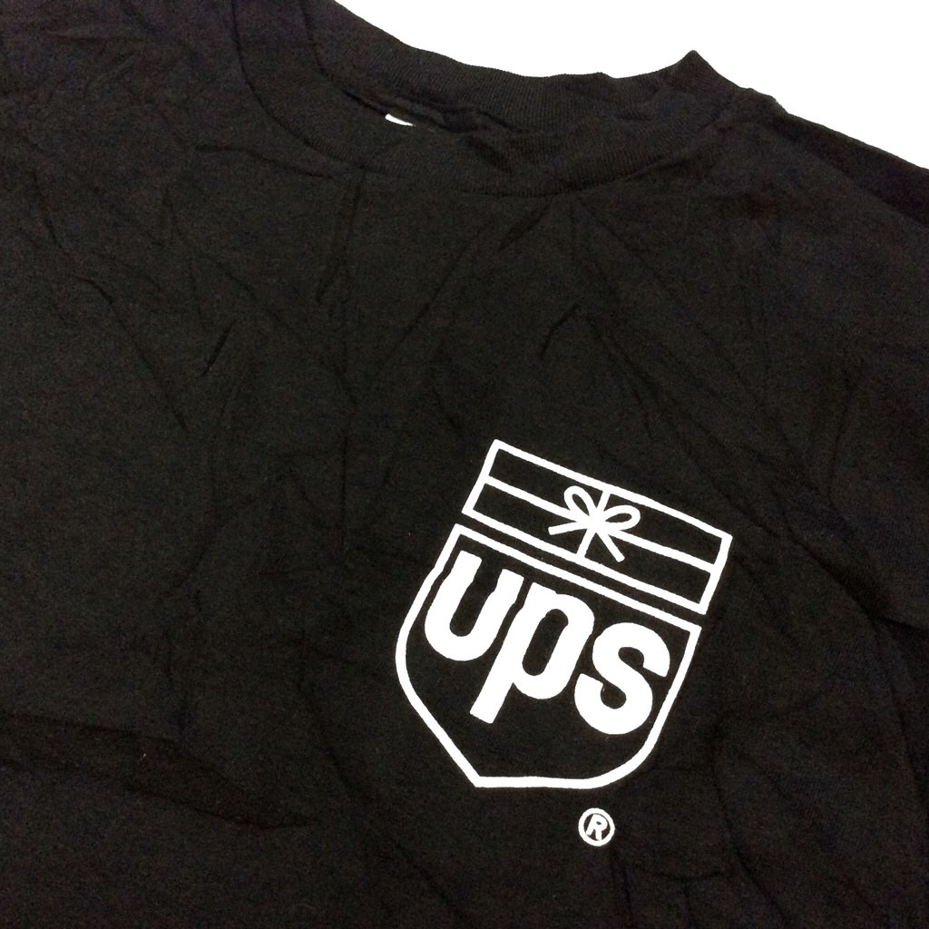 UPS アメリカ輸入 半袖Tシャツ ユニフォーム L/ブラック 送料無料 USA アメカジ ワーク 運送会社 企業 フルーツオブザルーム 制服 ...