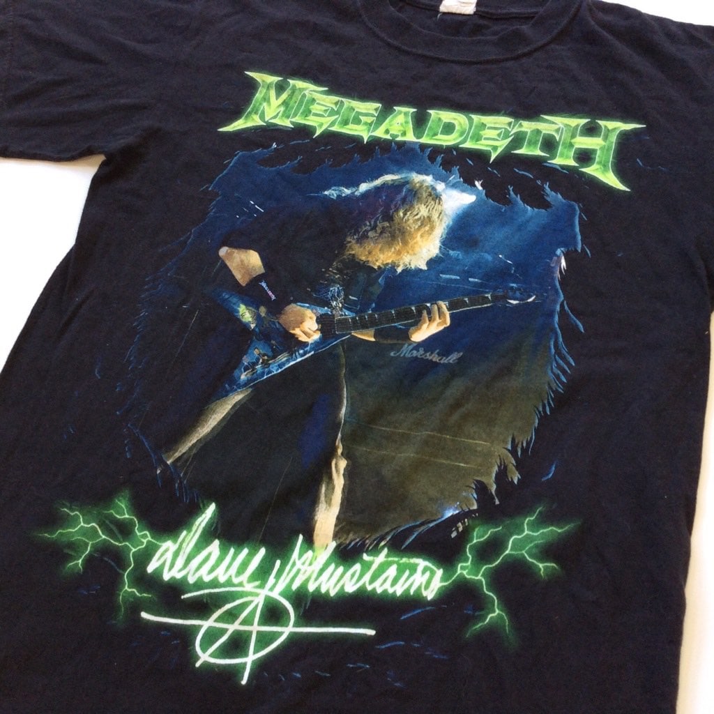 MEGADETH メガデス デイヴ・ムステイン 半袖Tシャツ 送料無料 M/黒