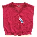 RONE ロネ 昭和レトロ ノースリーブブラウス モダン 未使用品 送料無料 レディース 11号/エンジ 無地 フリル シフォン カジュアル 日本製 国内古着 古着御 業販|トップス|[特設] レトロ
