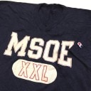 Champion チャンピオン オールド フットボールTシャツ アメリカ直輸入 半袖Tシャツ スポーツTシャツ メンズ L/紺・ネイビー MADE IN USA アメフト MSOE 古着卸 業販|メン